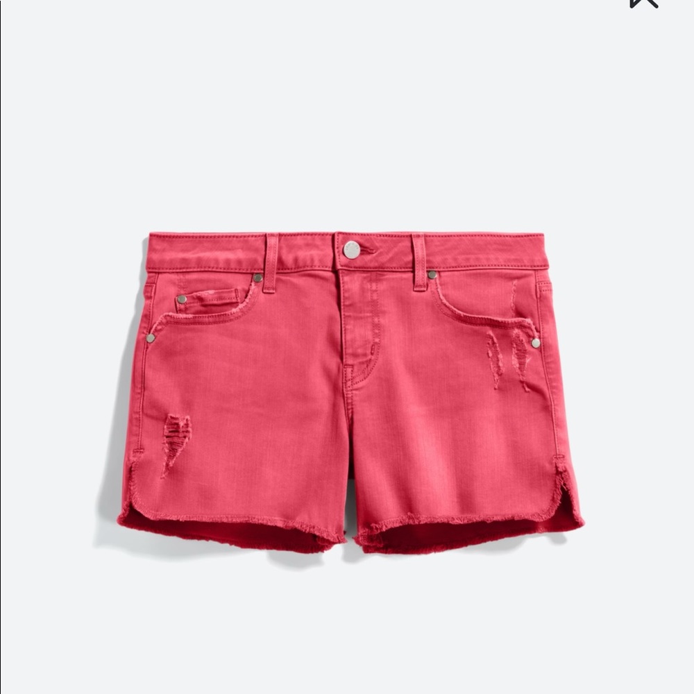Side slit distressed denim shorts size 8